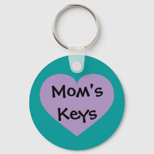 Mom's Keys Lavender Heart Keychain