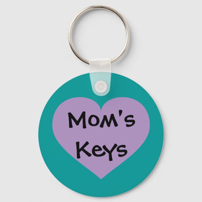 Mom's Keys Lavender Heart Keychain (Front)