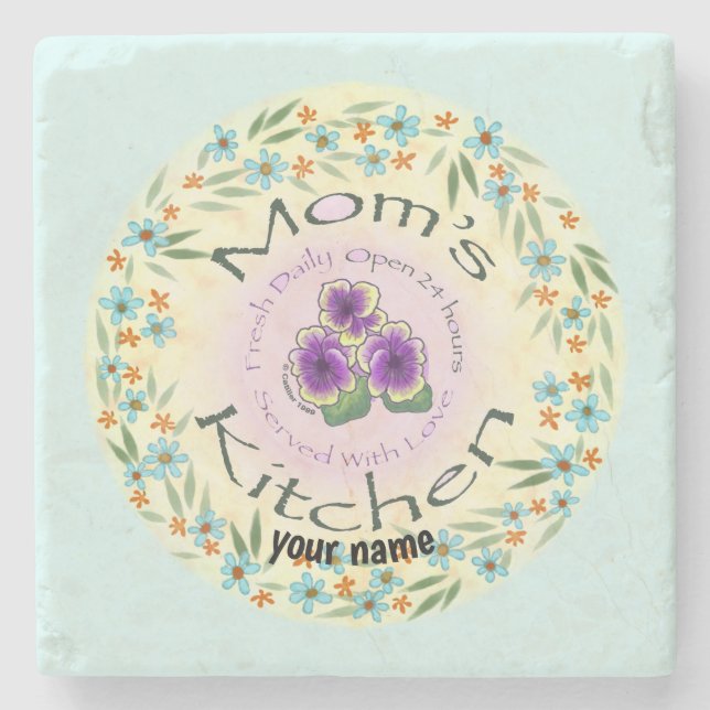 Moms Kitchen  custom  Stone Coaster (Front)