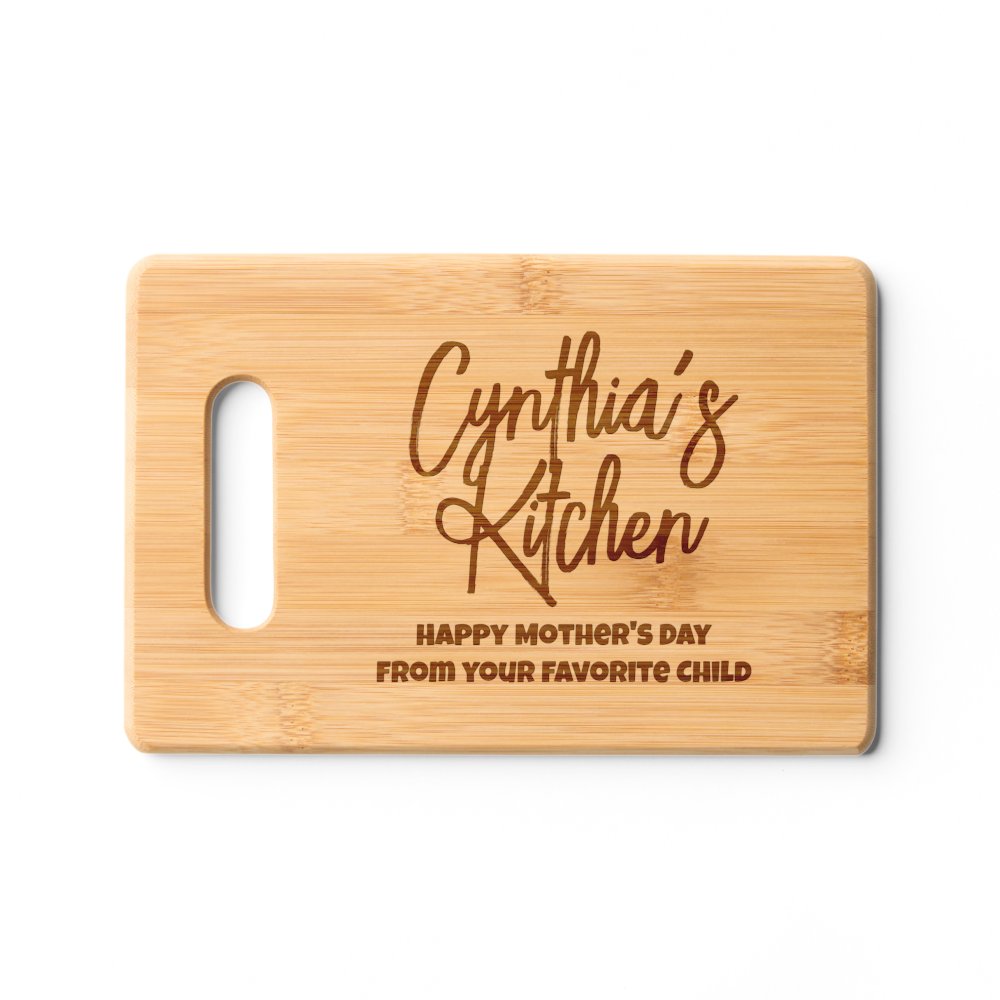 Mom's Kitchen Cutting Board with Favorite Child
