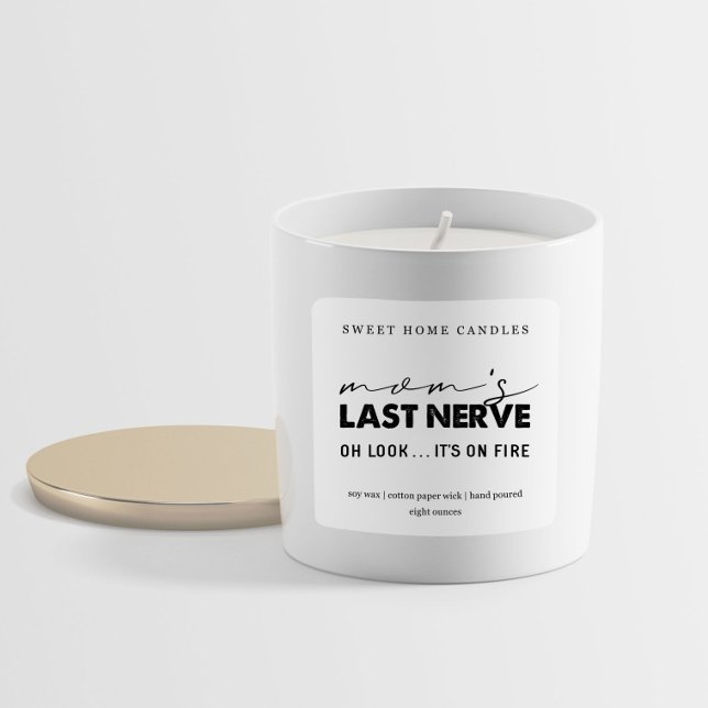 Mom's Last Nerve Candle Label Square Sticker (Creator Uploaded)