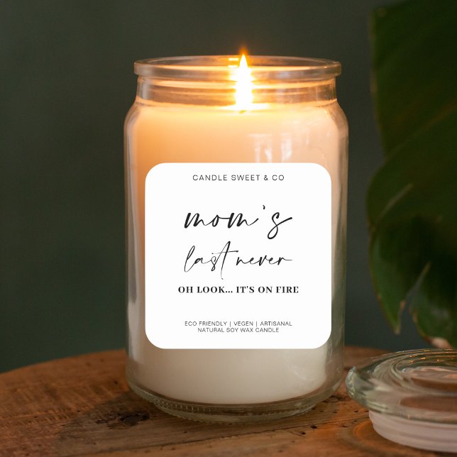 Mom's Last Nerve Candle Label Square Sticker (Creator Uploaded)