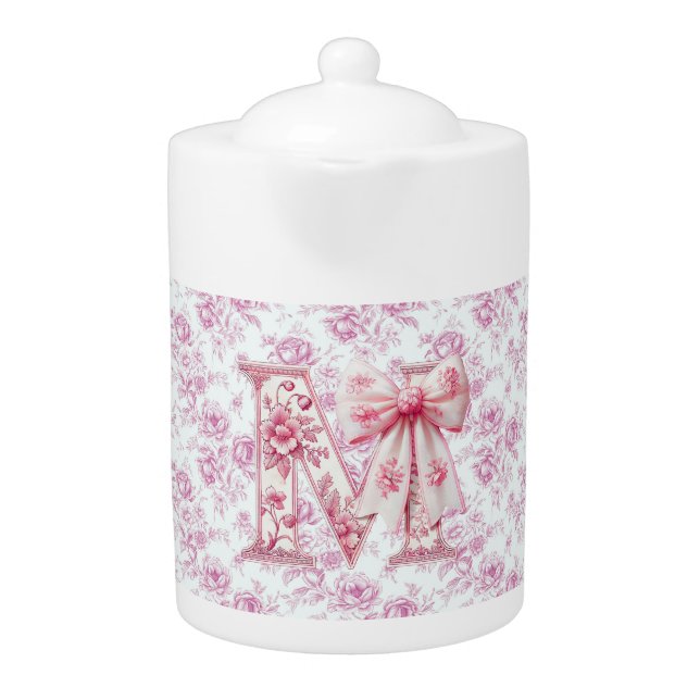 Moms Light Pink Chinoiserie Porcelain Teapot (Front)