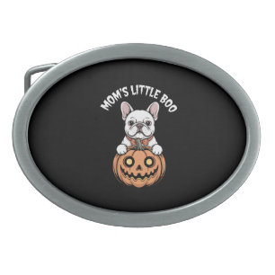 Mom's Little Boo French Bulldog Hallowen Belt Buckle