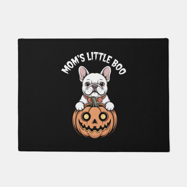 Mom's Little Boo French Bulldog Hallowen Doormat (Front)
