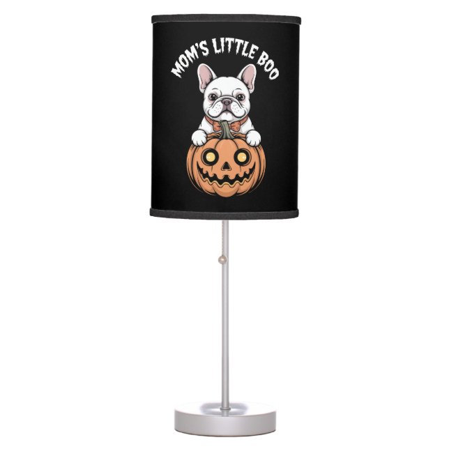 Mom's Little Boo French Bulldog Hallowen Table Lamp (Front)