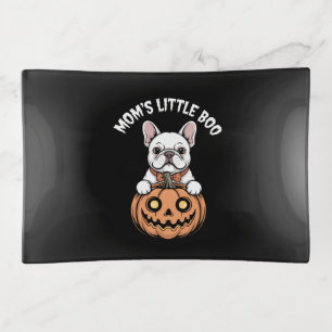 Mom's Little Boo French Bulldog Hallowen Trinket Tray