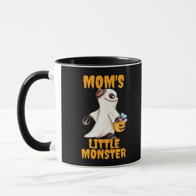 Moms Little Boo Monster Funny Graphic Mug (Left)