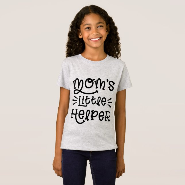 Mom's Little Helper Cute Hand Lettered Script T-Shirt (Front Full)