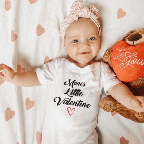 Moms Little Valentine Babys First Valentines  B Baby Bodysuit