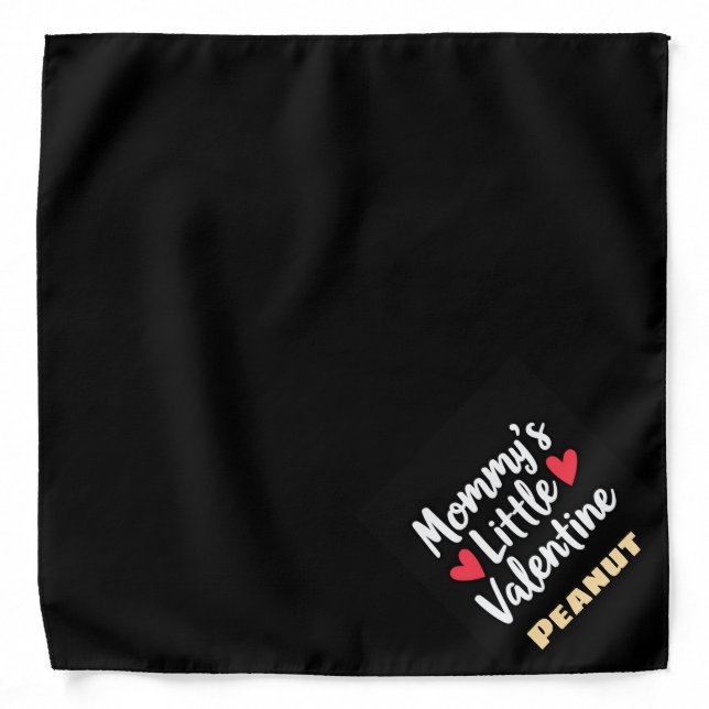 Mom's Little Valentine Custom Pet Name  Bandana (Front)