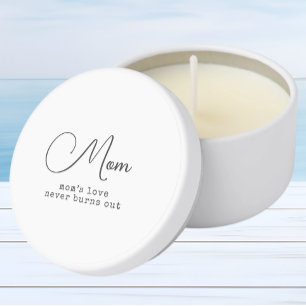 Mom's love never burns out mini candle favors