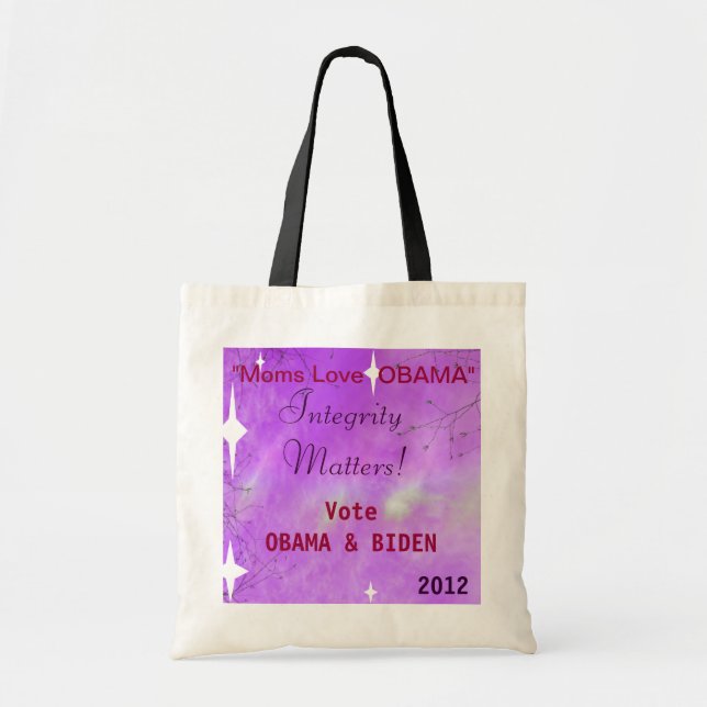 "Moms Love Obama" Vote Obama 2012 Tote Bag (Front)