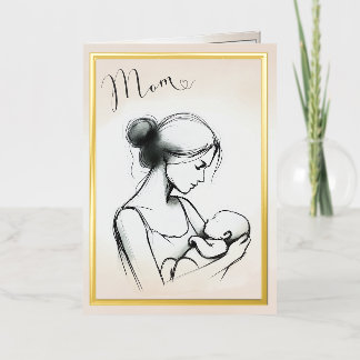 Mom's Love Sketch with Child - Mother's Day Card