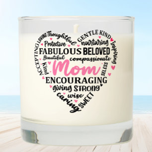 Mom's Love Word Cloud Scented Candle