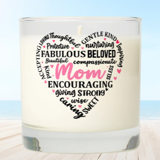 Mom's Love Word Cloud Scented Candle