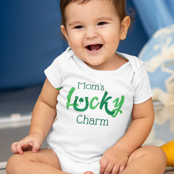Mom's Lucky Charm | Customizable St Patrick's Day Baby Bodysuit by SpoofTshirts at Zazzle