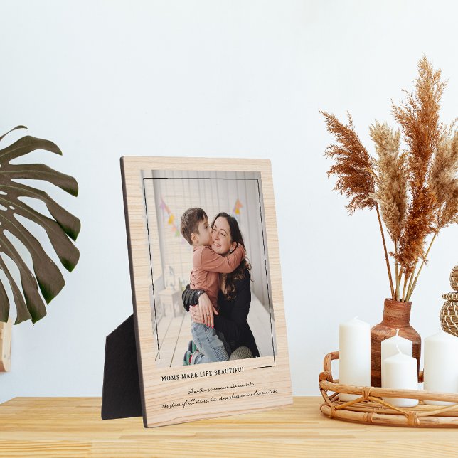 Moms Make Life Beautiful | Custom Photo Plaque (Creator Uploaded)