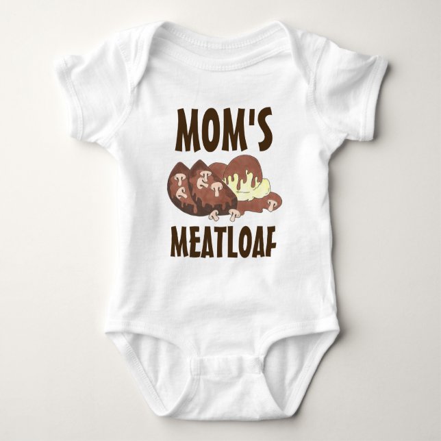 Mom's Meatloaf Diner Food Gravy Mashed Potatoes Baby Bodysuit (Front)