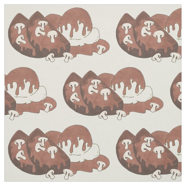 Mom's Meatloaf Diner Food Gravy Mashed Potatoes Fabric (Swatch)