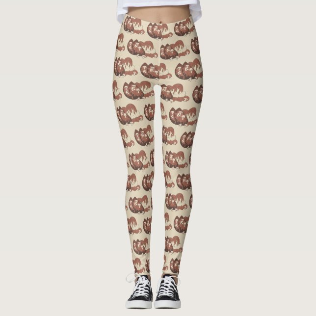 Mom's Meatloaf Diner Food Gravy Mashed Potatoes Leggings (Front)