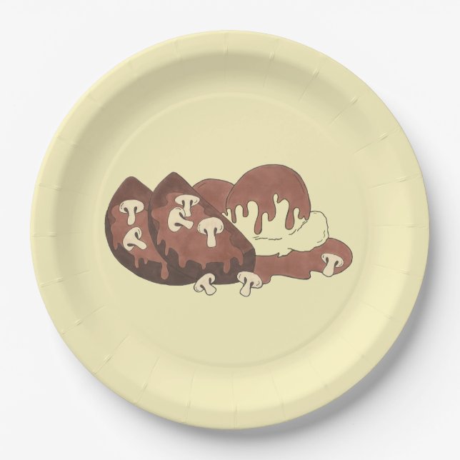 Mom's Meatloaf Home Cooking Mashed Potatoes Gravy Paper Plates (Front)