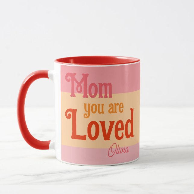 Moms mug trendy retro for her chic pink  (Left)