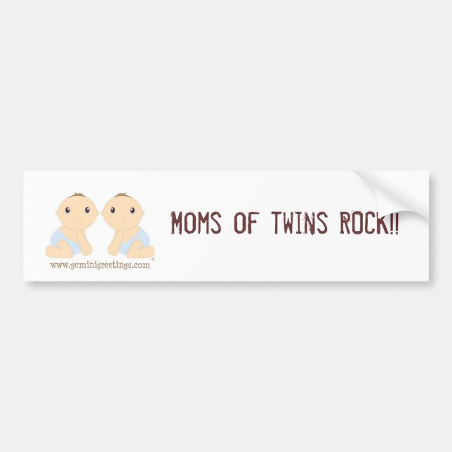 Moms of twins ROCK!! Bumper Sticker (Front)