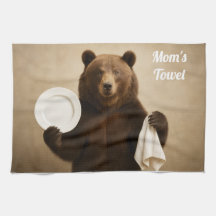 Mom's Personalized Bear Kitchen Towel