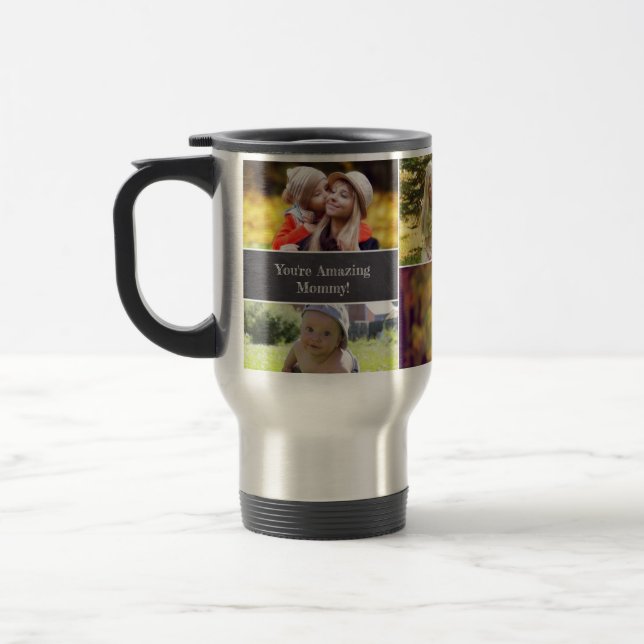 Mom's Personalized Photo collage Travel Mug (Left)