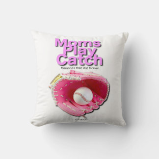Moms Play Catch Throw Pillow