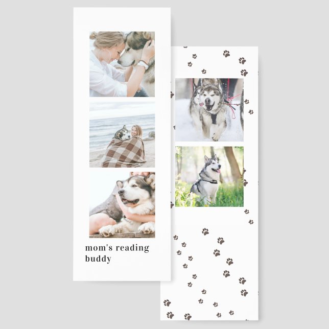 Mom's Reading Buddy | Custom Pet Photo Bookmarks (Front & Back)