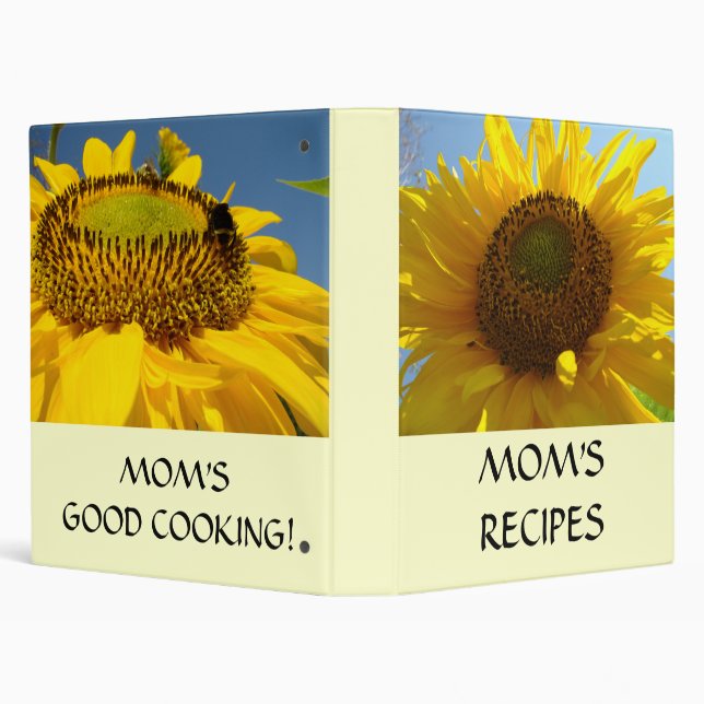 MOM'S RECIPE BINDER Sunflowers Cook Book Gift (Background)