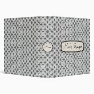 Mom's Recipe Book for Generations, Grey Lattice 3 Ring Binder