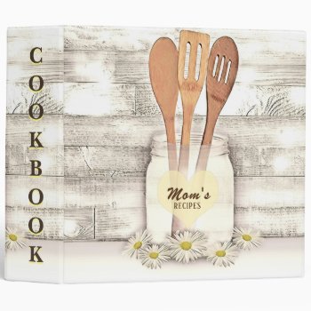 Moms Recipes Cookbook 3 Ring Binder by AZEZcom at Zazzle