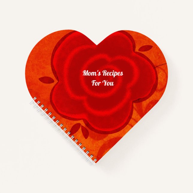 Mom's Recipes Heart Spiral Notebook (Front)