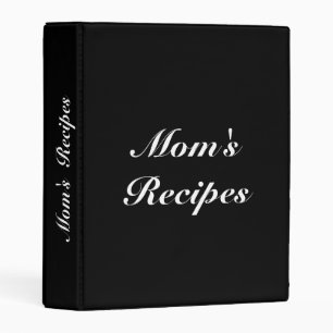 Mom's Recipes, Mother's day Birthday gift recipe 3 Mini Binder