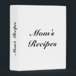 Mom's Recipes, Mother's day Birthday gift recipe 3 Mini Binder<br><div class="desc">Mom's Recipes,  Mother's day or Birthday gift recipe 3 ring binder,  recipe Organizer
customize name monogram text or leave it as is
Black letters,  white background
great gift for mom!</div>