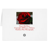 Moms Red Rose Cards (Back Horizontal)