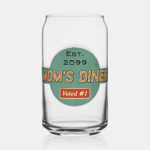 Mom's Retro Diner Drinkware Can Glass