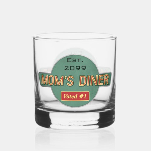 Moms Retro Diner Drinkware Rocks Whiskey Glass