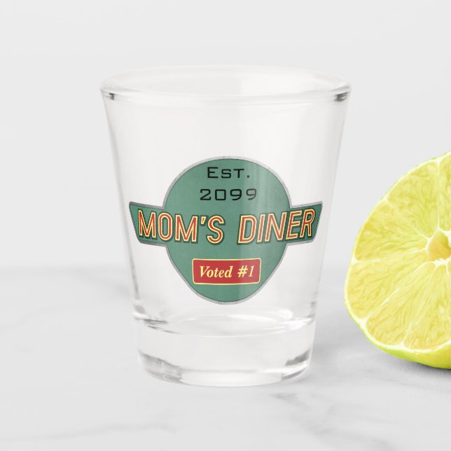 Mom's Retro Diner Drinkware Shot Glass (Front)