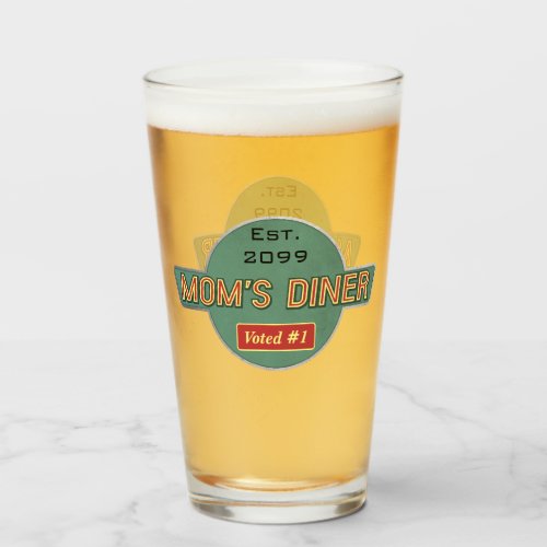 Moms Retro Diner Pint Beer Glass
