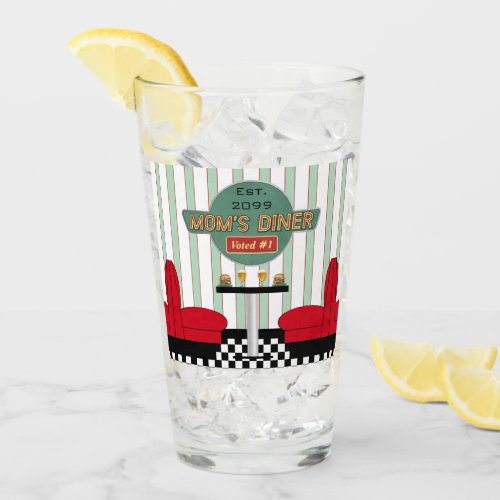 Moms Retro Diner with Burgers  Beer Glass