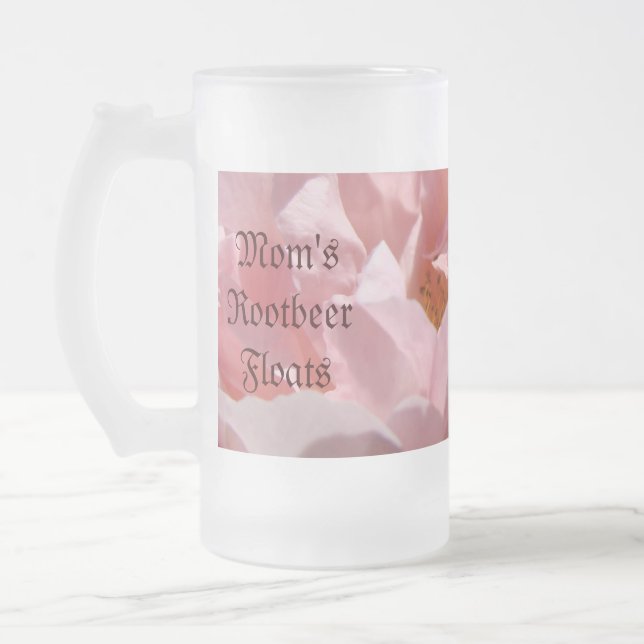 Mom's Rootbeer Floats Glass Frosted Mugs Rose (Left)