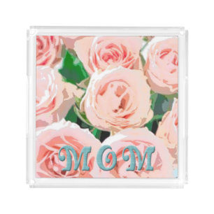 Mom's Rose Acrylic Serving Tray