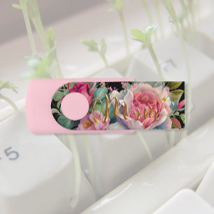 Mom's Roses Swivel Flash Drive