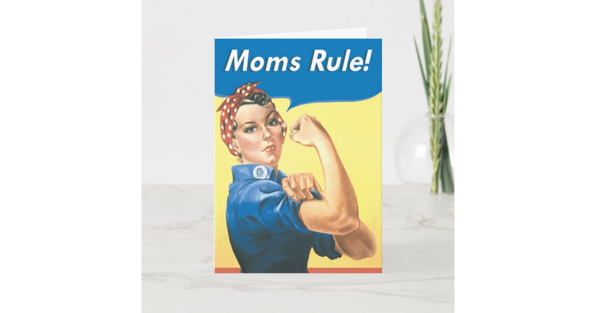 Moms Rule Funny Mother's Day Greeting Card | Zazzle