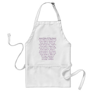Mom's Rules Of The House Adult Apron