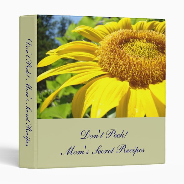 Mom's Secret Recipes! book binder Sunflowers Album (Front/Spine)